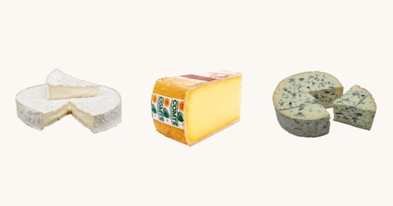Authentic Brie de Meaux, Comté and Fourme d'Ambert cheese imagery